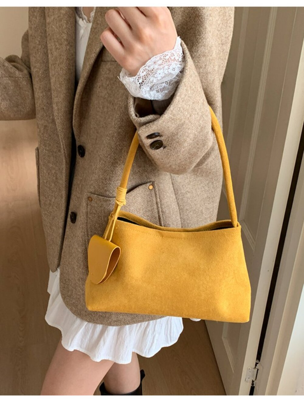 Minimalist Hobo Shoulder Bag | Everyday Faux Leather Tote - Picture 16 of 16